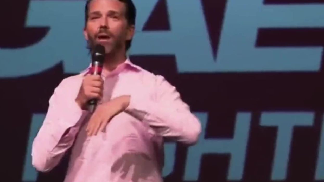 Donald Trump Jr posts bizarre meme featuring his sister alongside teacher with prosthetic breasts