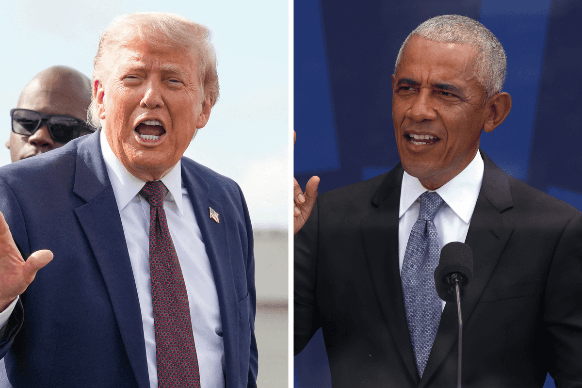 Donald Trump, left. Barack Obama, right.