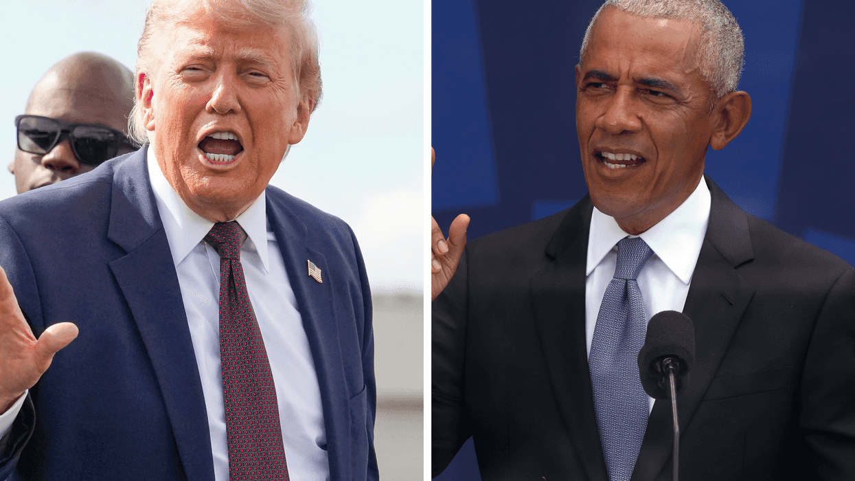 Donald Trump, left. Barack Obama, right.
