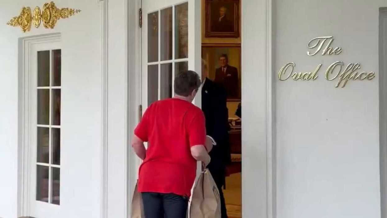 Cringe moment Trump asked DoorDash driver their opinion on trans women playing sports