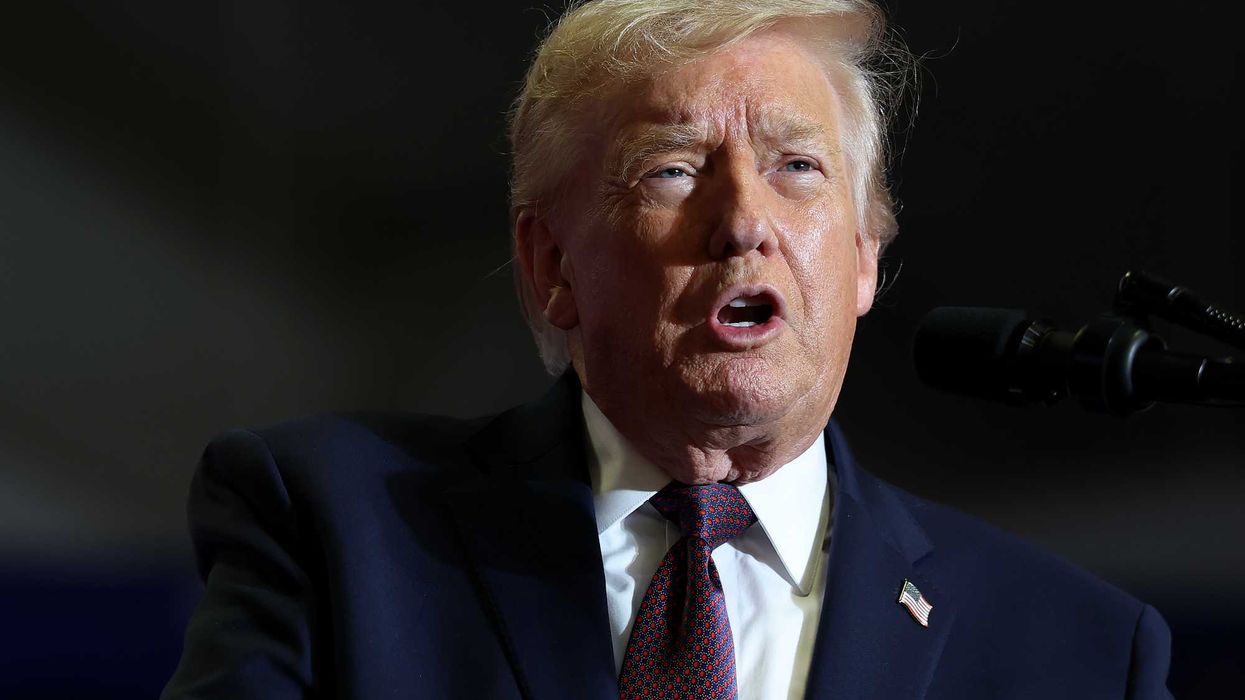 Donald Trump speaking during a rally in North Carolina.