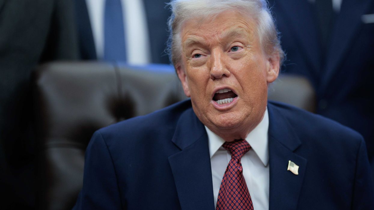 Donald Trump speaking in the Oval Office.