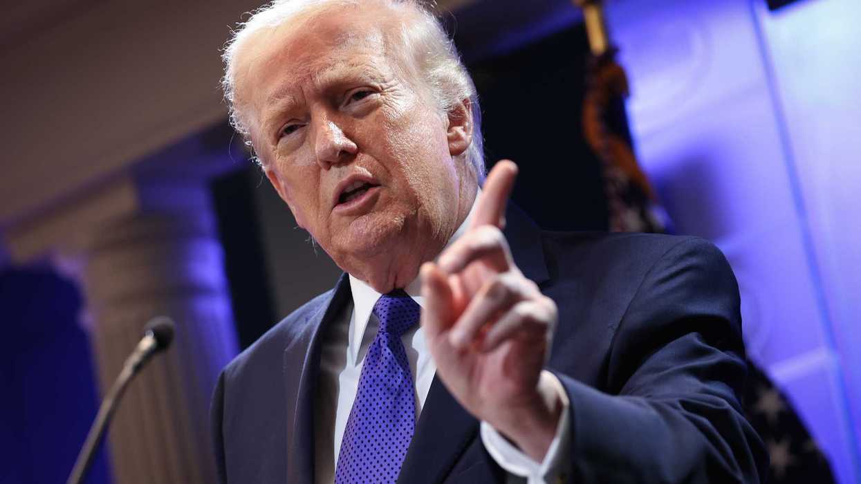 Donald Trump speaking to reporters during a White House press conference.