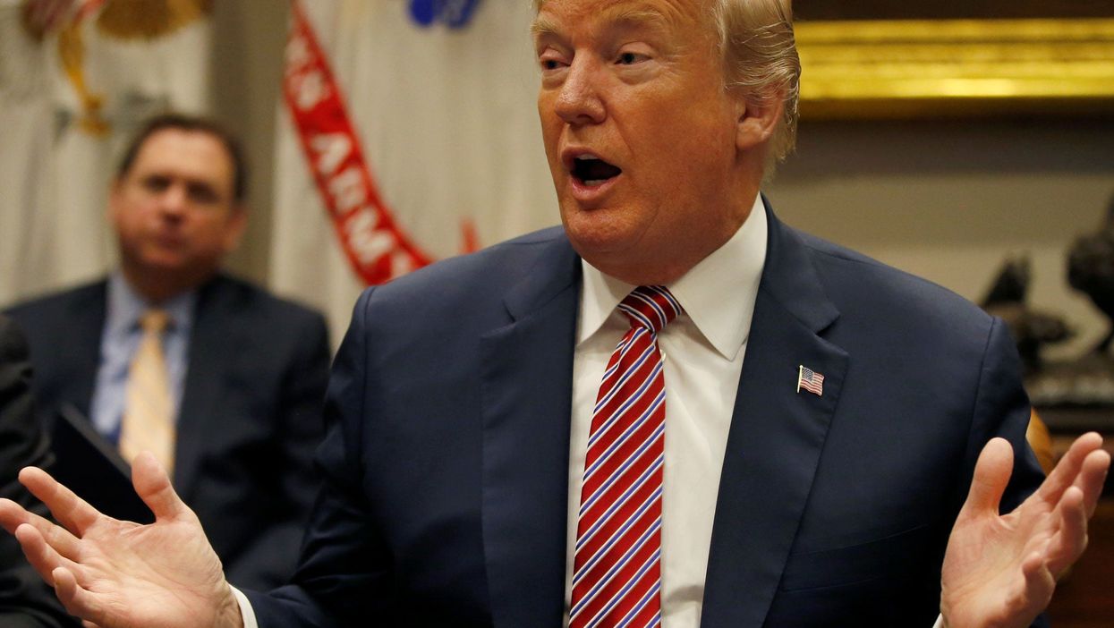 Donald Trump talks about gun safety in schools during a meeting with local and state officials