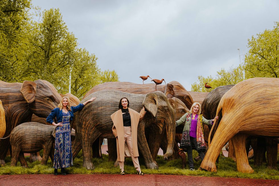 Donna Air, Amy Jackson and Joanna Lumley at CoExistence Campaign launch on the Mall_photo by Grant Walker (2)