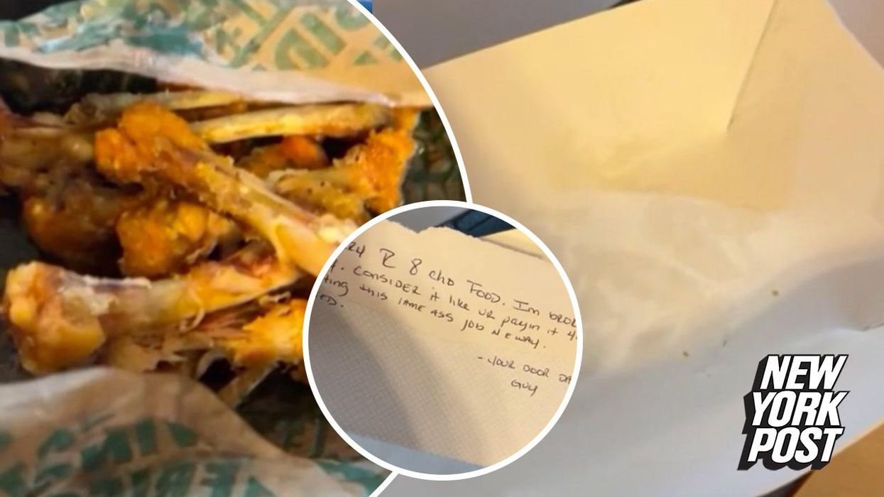 'Broke and hungry' delivery driver leaves customer apology note for eating his order