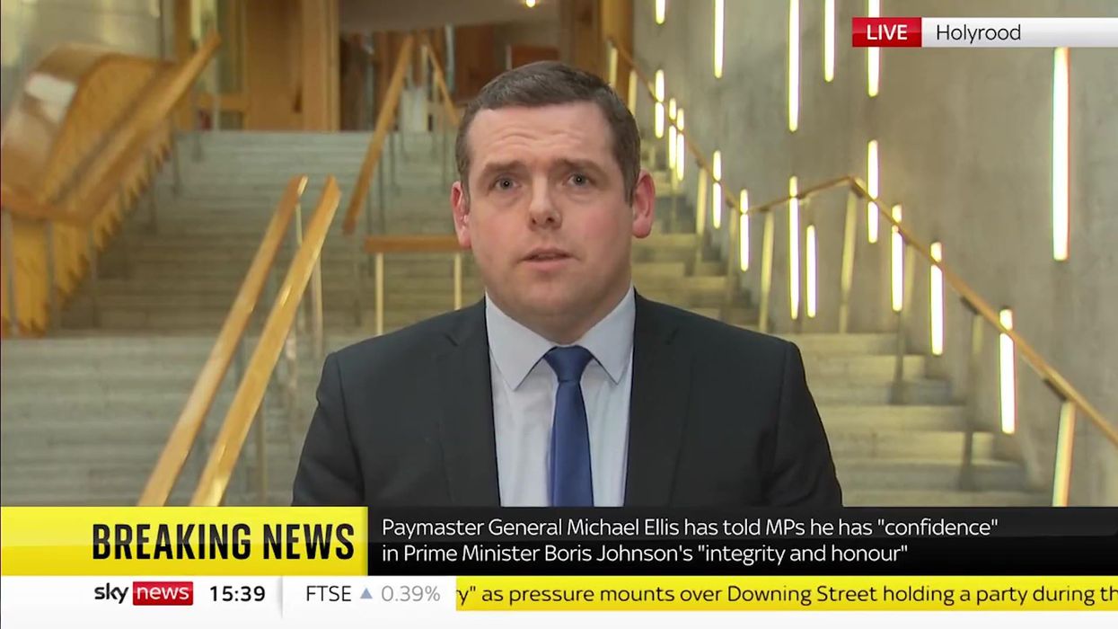 Sky News reporters ridicule Douglas Ross for saying Johnson should resign after Ukraine war is over