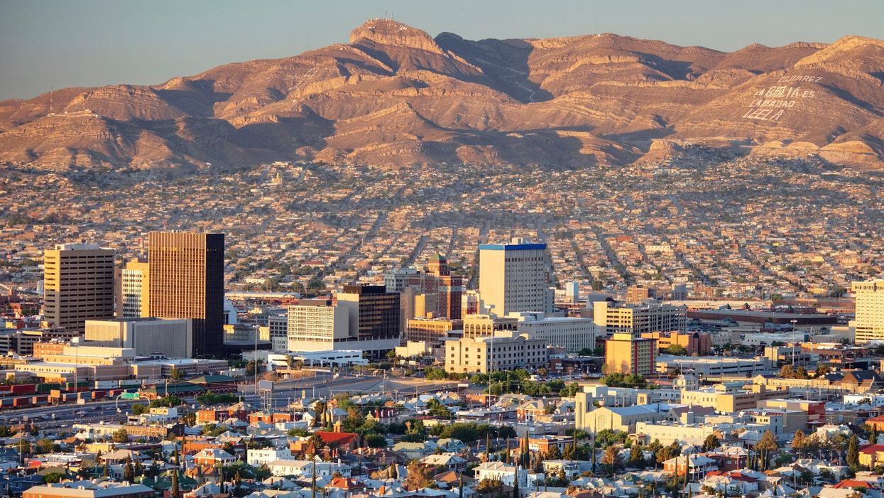 Downtown El Paso with Juarez, Mexico in the background