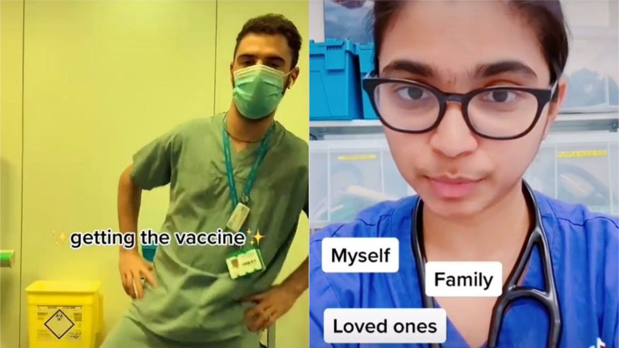 Dr William Budd, 25, and Dr Tasnim Jara, 26, are part of Team Halo (drwillbudd/TikTok and drtasnimjara/Tiktok)