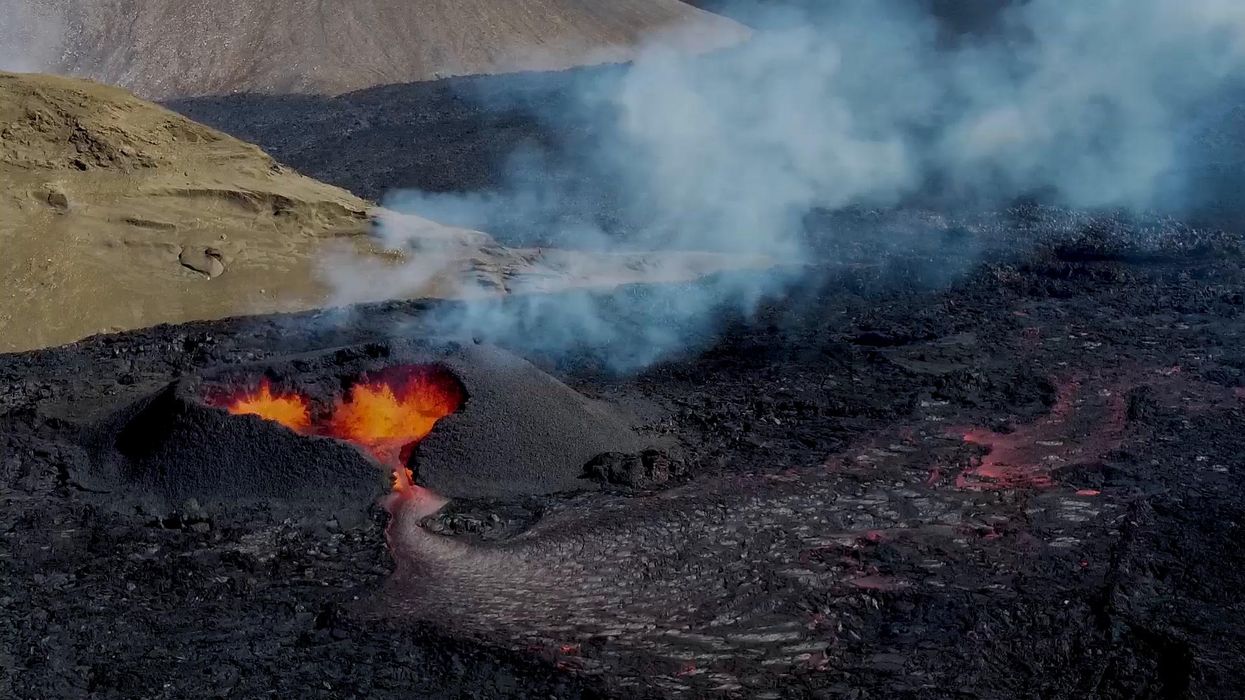 Heart-shaped magma is flowing from an Icelandic volcano and it looks seriously cool