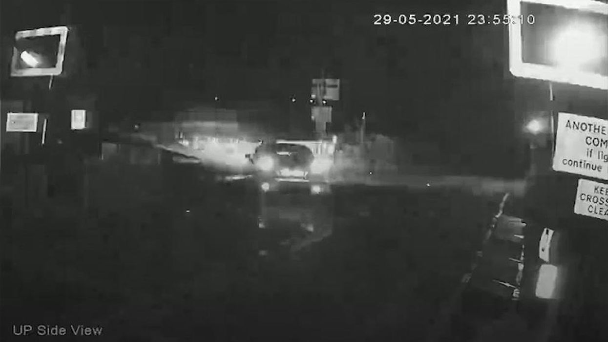 Drunk driver veers onto railway line