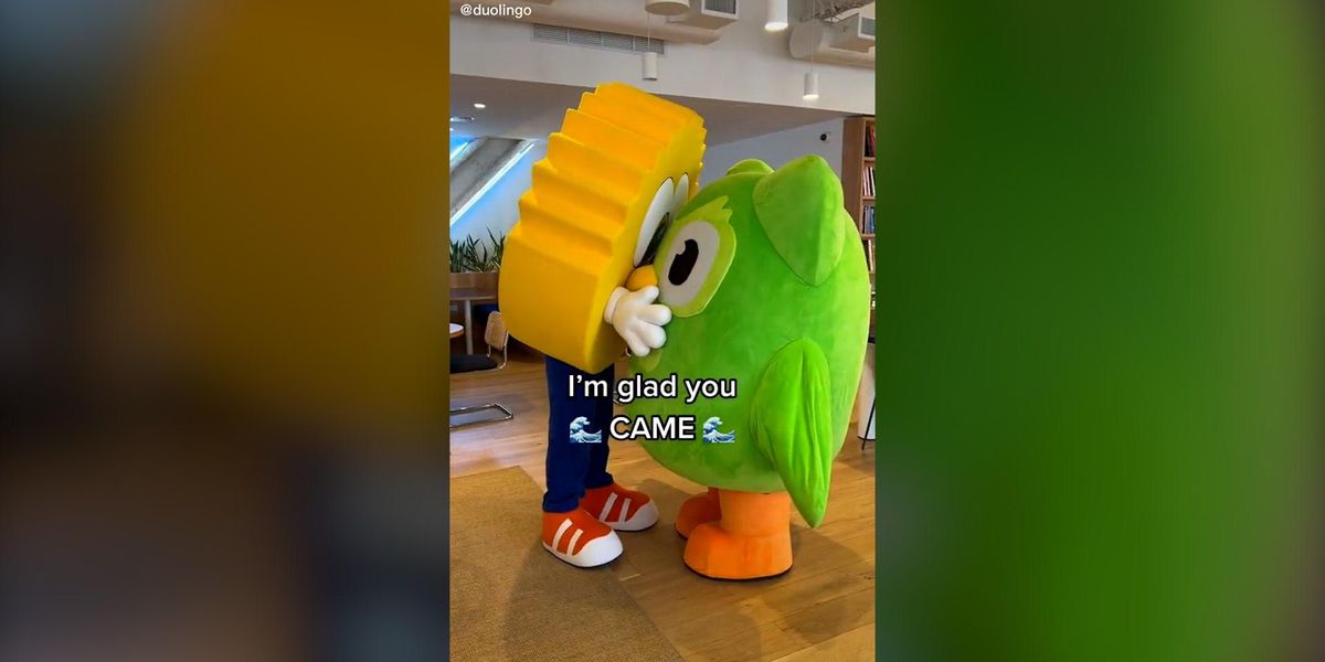 Duolingo owl and Scrub Daddy get frisky in weirdest brand TikTok yet