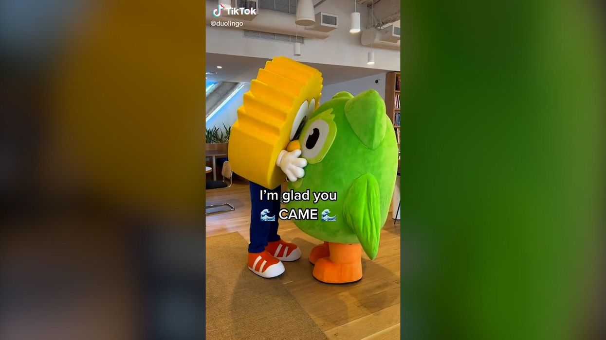 Duolingo owl and Scrub Daddy get frisky in weirdest brand TikTok yet