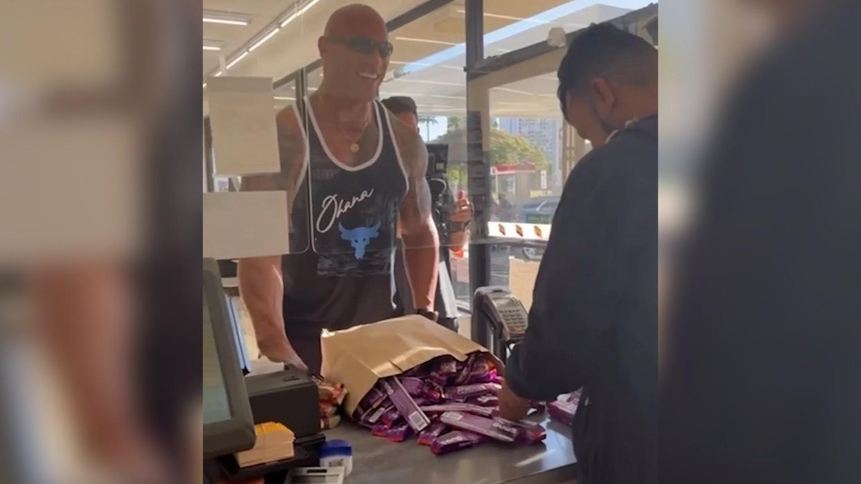 The Rock returned to the store he used to steal from to 'right the wrong'