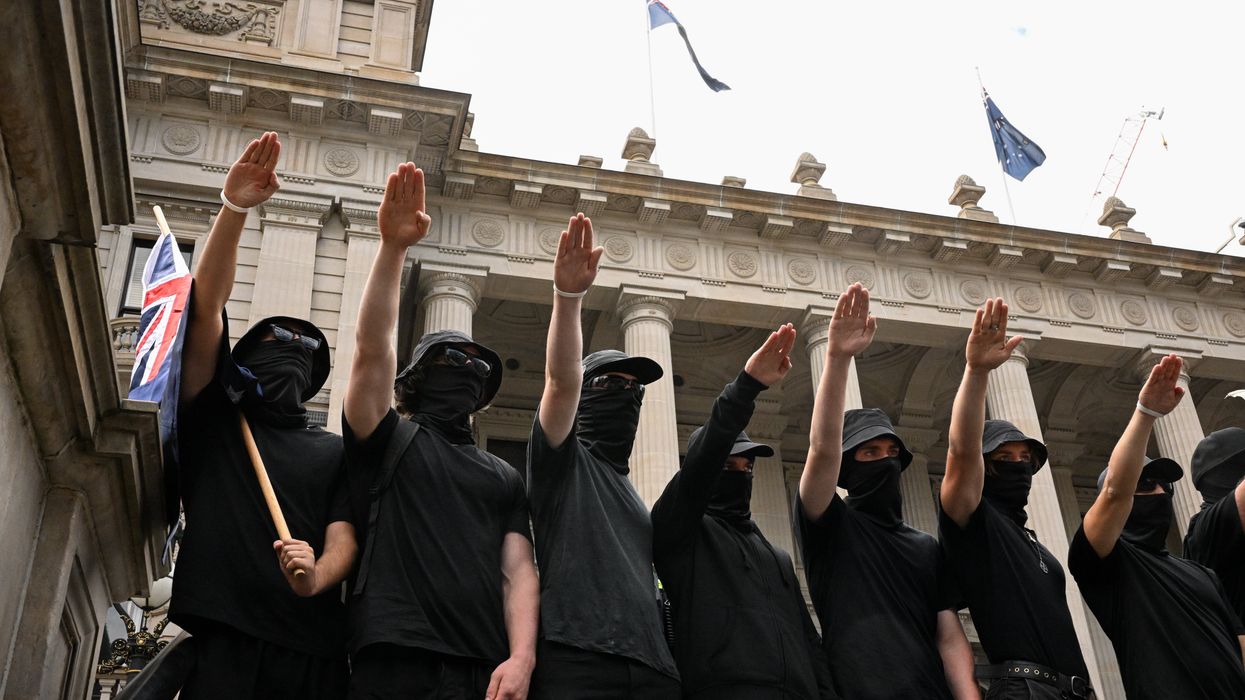 Australian state pushing to ban Nazi salute after far-right group appear at trans protest
