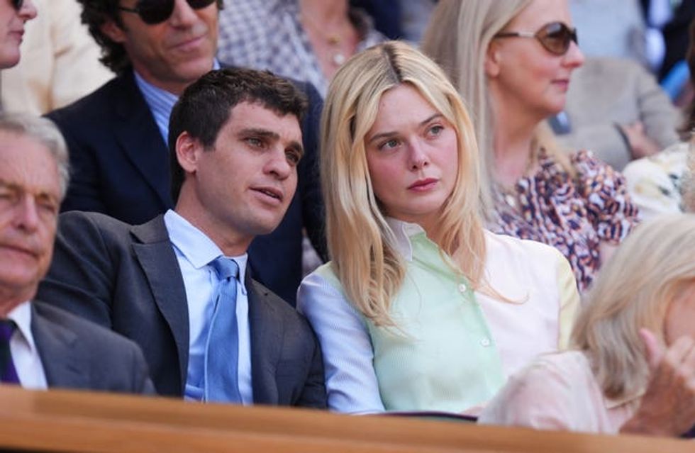 Elle Fanning in the royal box on day 10 of Wimbledon