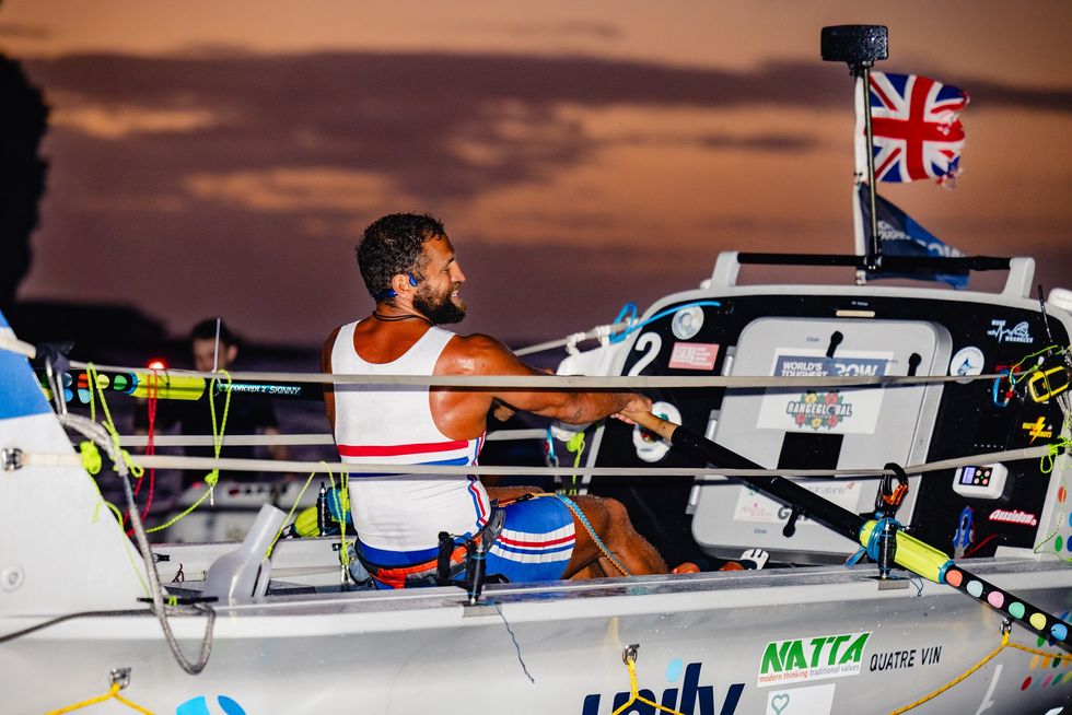 Elliot Awin completed the row in a boat called Pacemaker