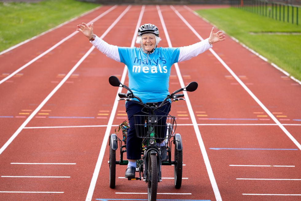 Great-grandmother helps world’s poorest children with 84-mile tricycle challenge