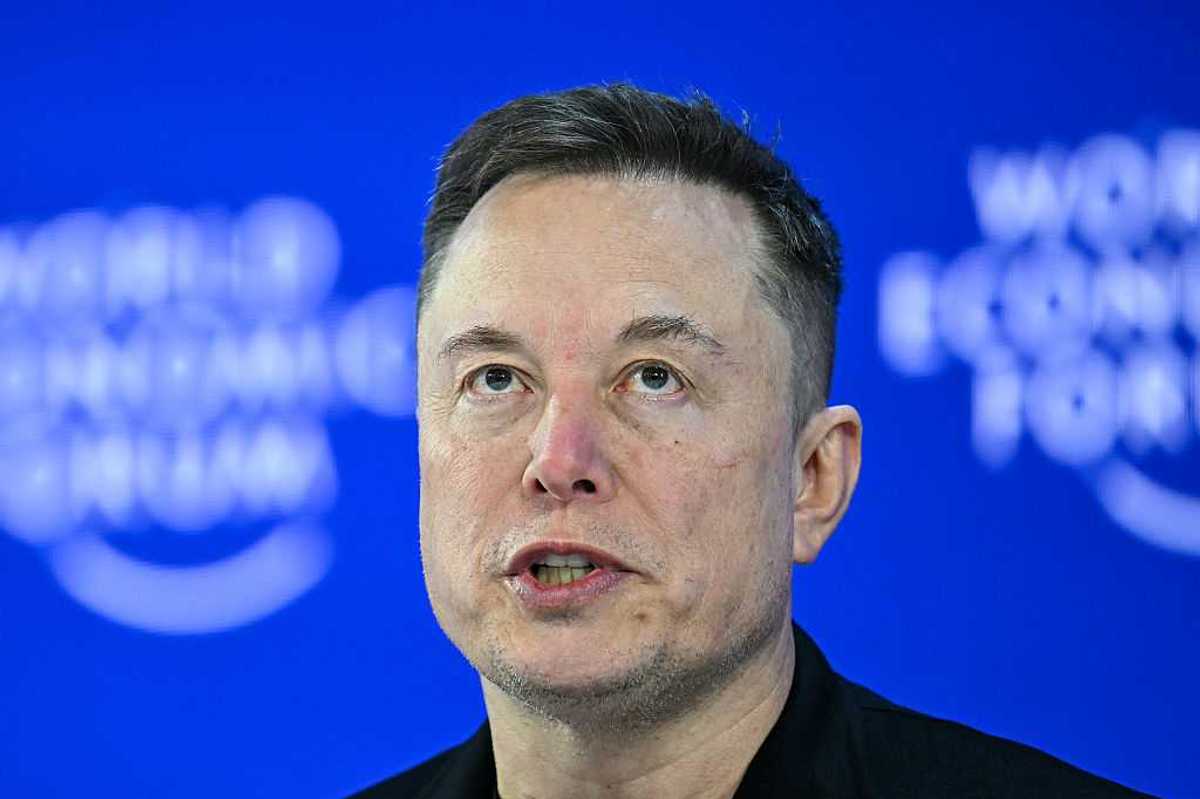 Elon Musk speaking at the World Economic Forum.