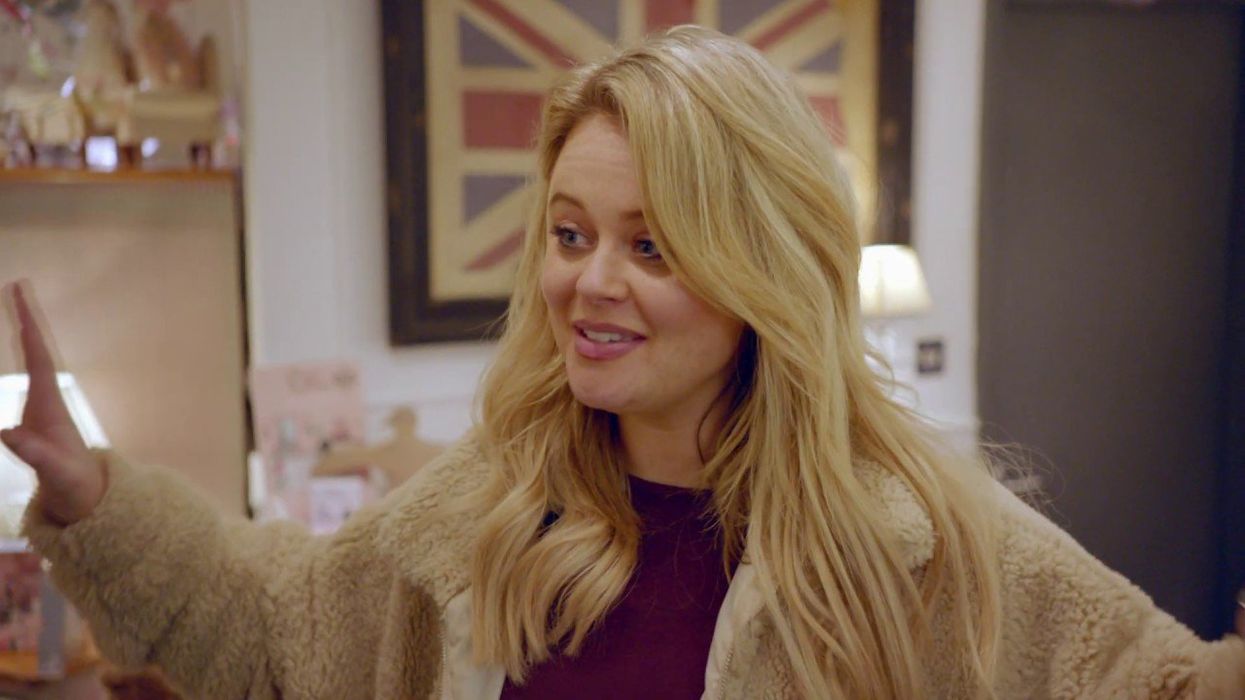 Emily Atack says an Inbetweeners star got too excited while filming a sex scene