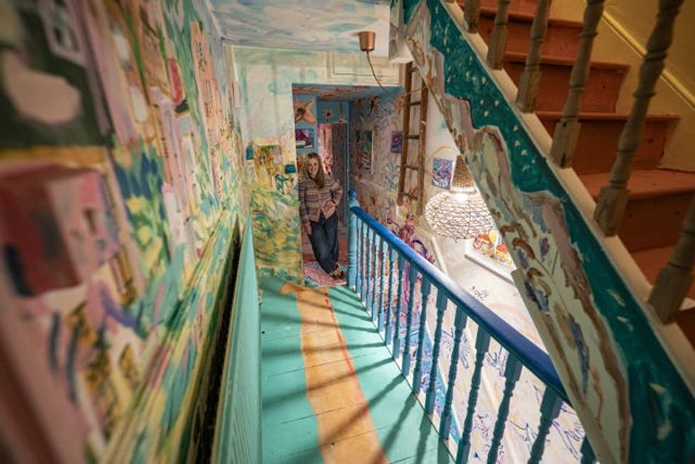 Emily Powell inside her first floor landing and hallway