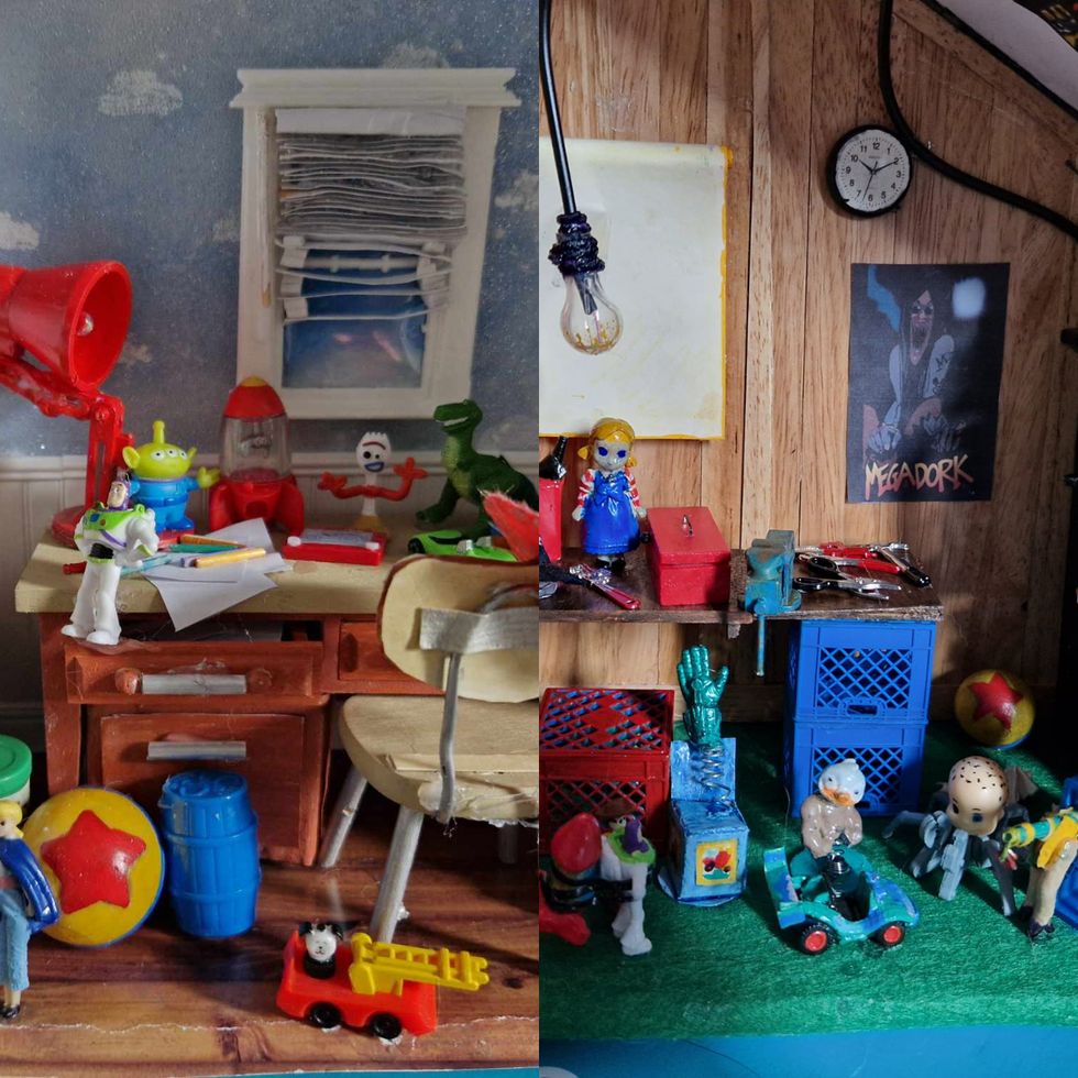 Disney fan recreates miniature versions of Andy and Sid’s rooms from Toy Story