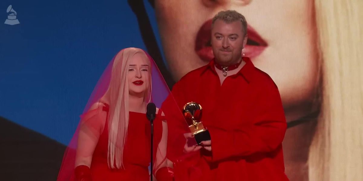 Kim Petras fights tears as she first trans woman to win Grammy