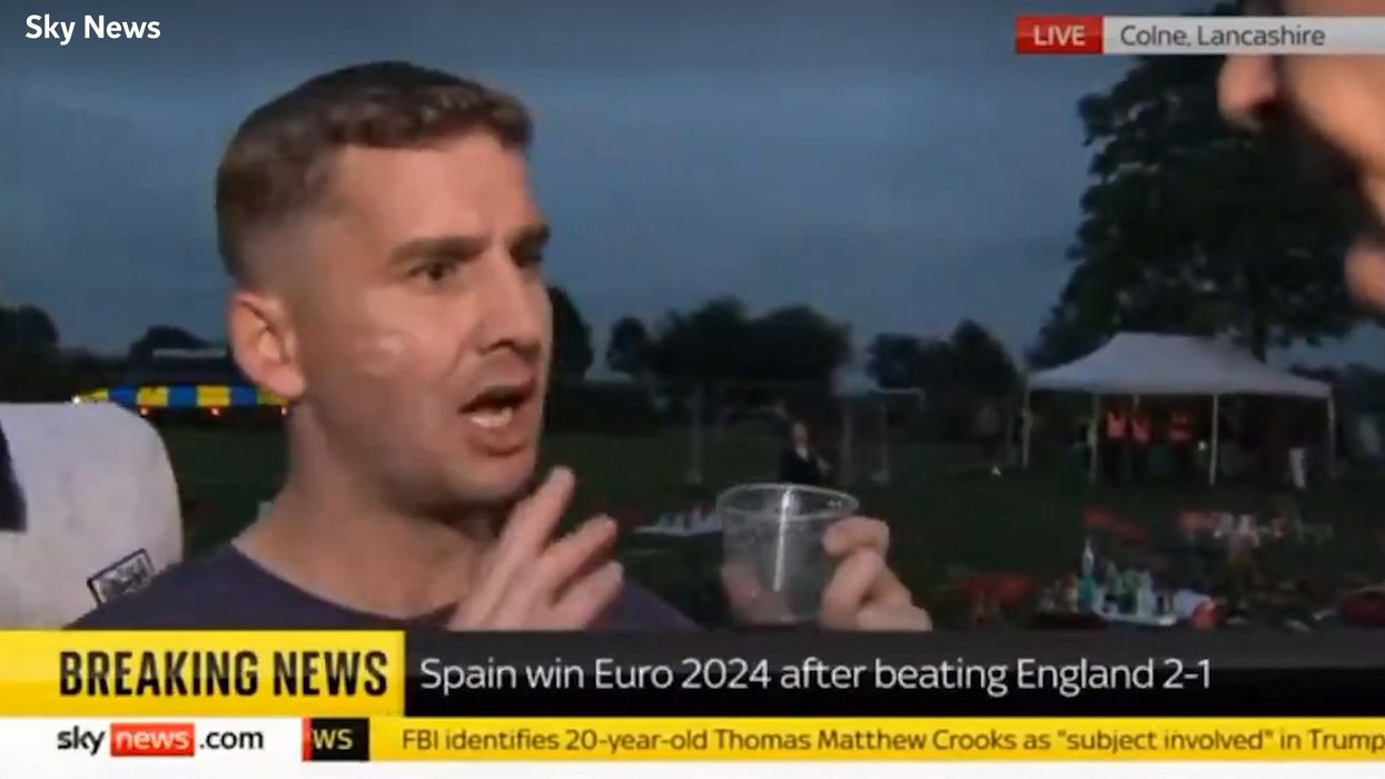 England fan shouts 'Free Palestine' on Sky News after Euros final defeat