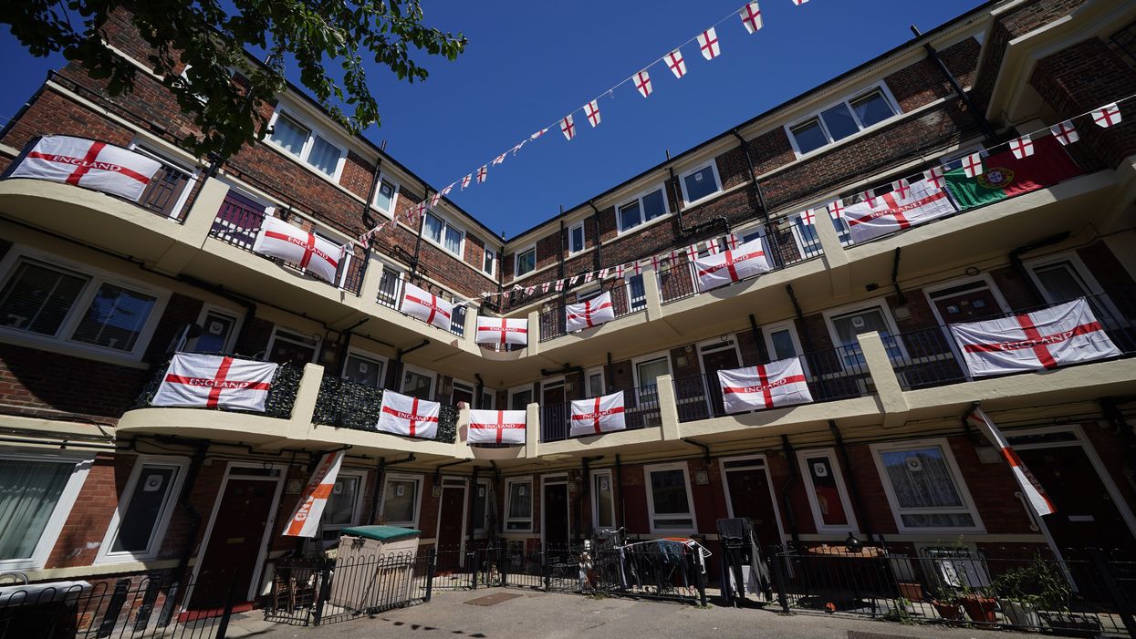 England flags on the Kirby Estate