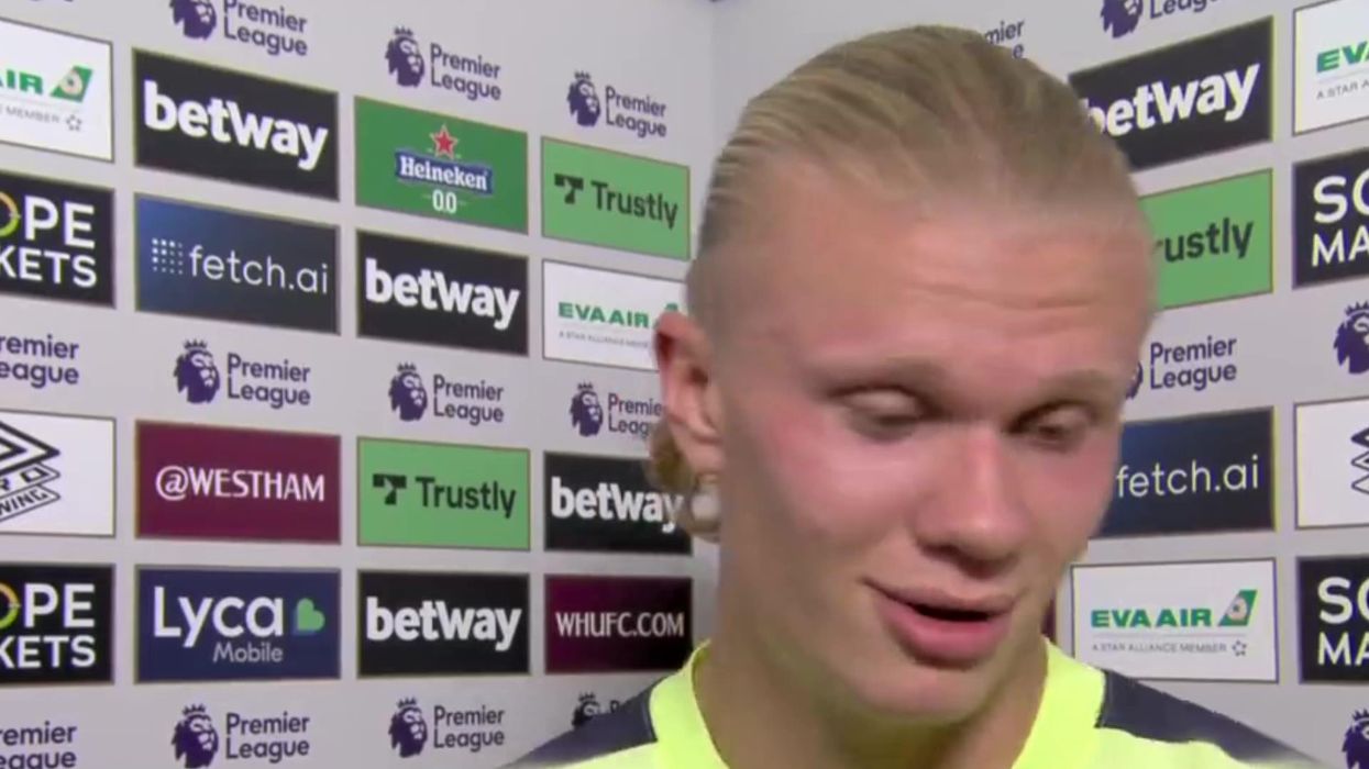 Haaland hilariously swears twice in first Premier League  post-match interview