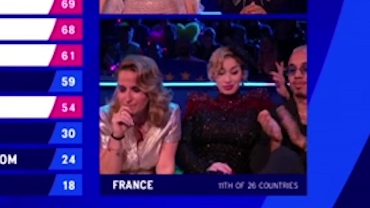 France's Eurovision entry denies giving the middle finger after receiving final result