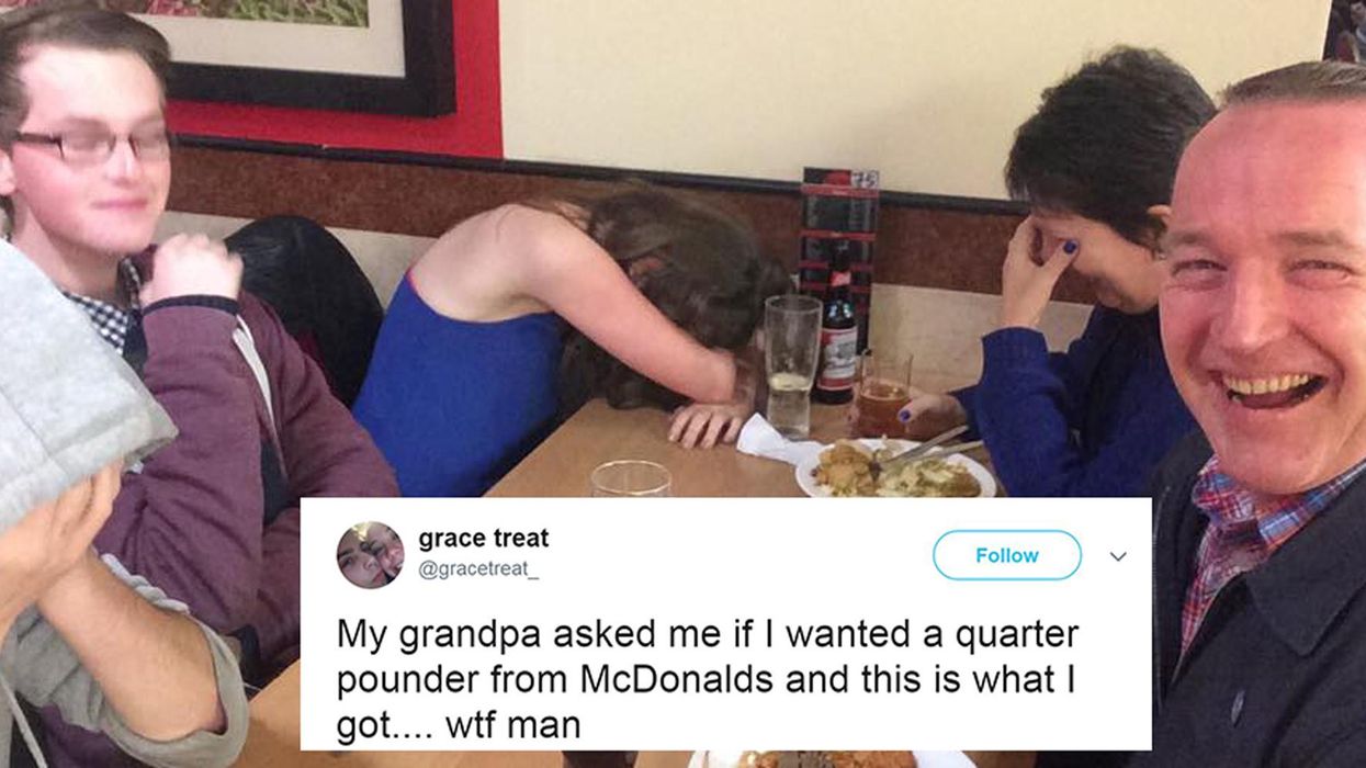 Exact photo description of a dad joke in action. Picture: