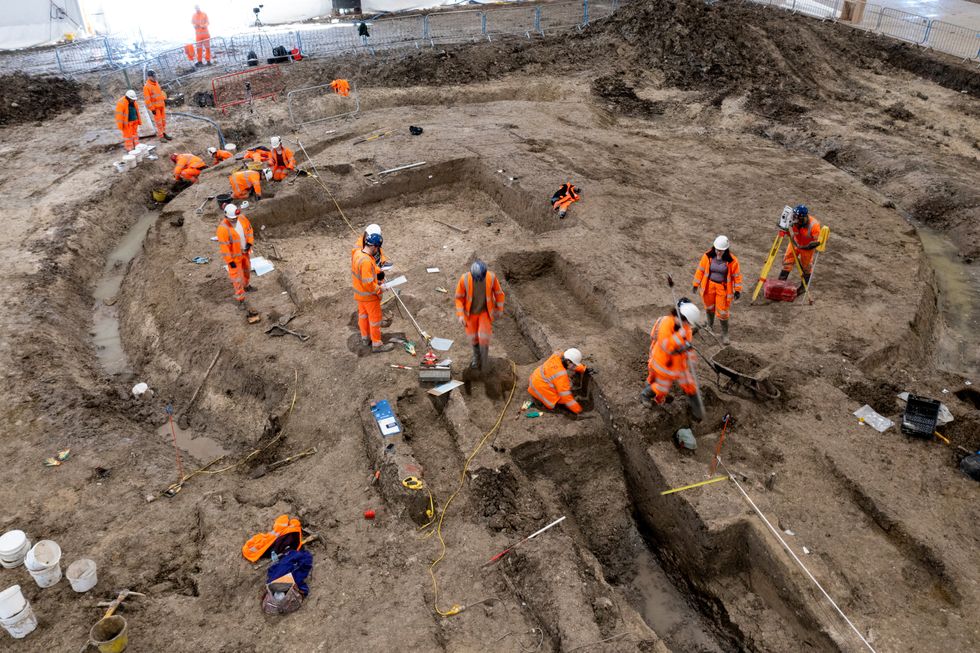Experts believe the site was used as a Roman mausoleum (HS2 Ltd/PA)