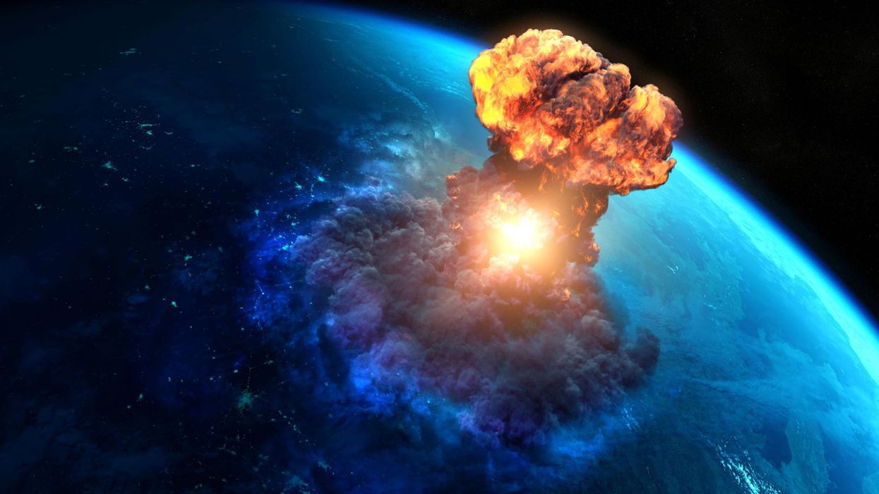 Explosion on Earth, stock image