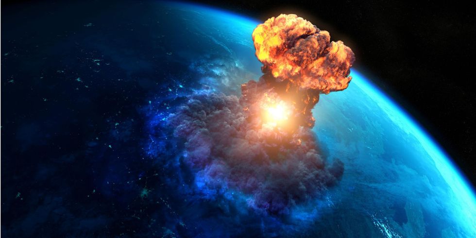 Explosion on Earth, stock image