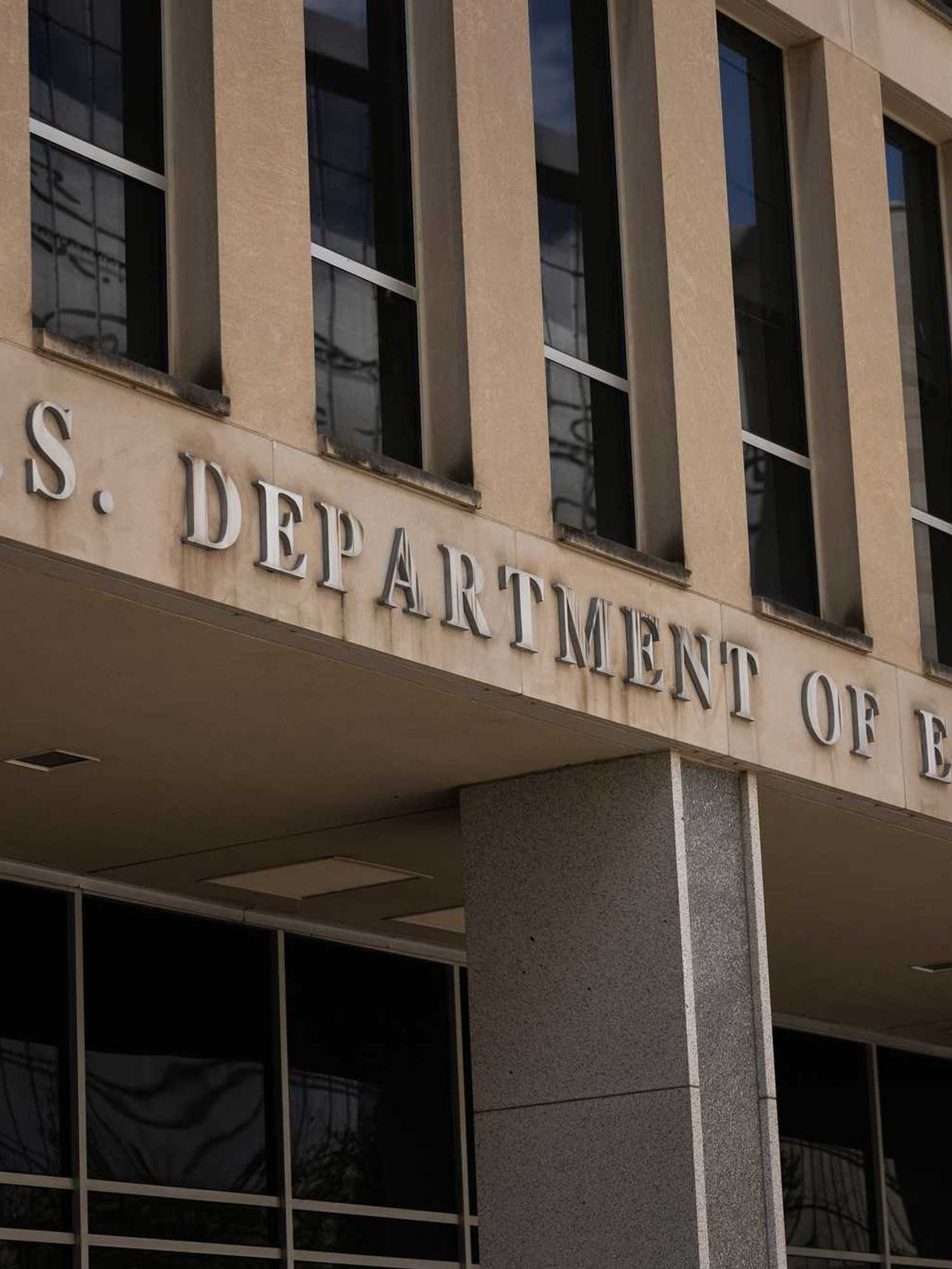 Exterior of US Department of Education building.
