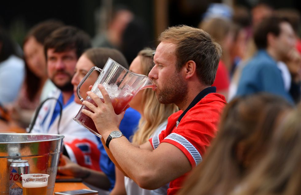 Fans watching Ukraine v England