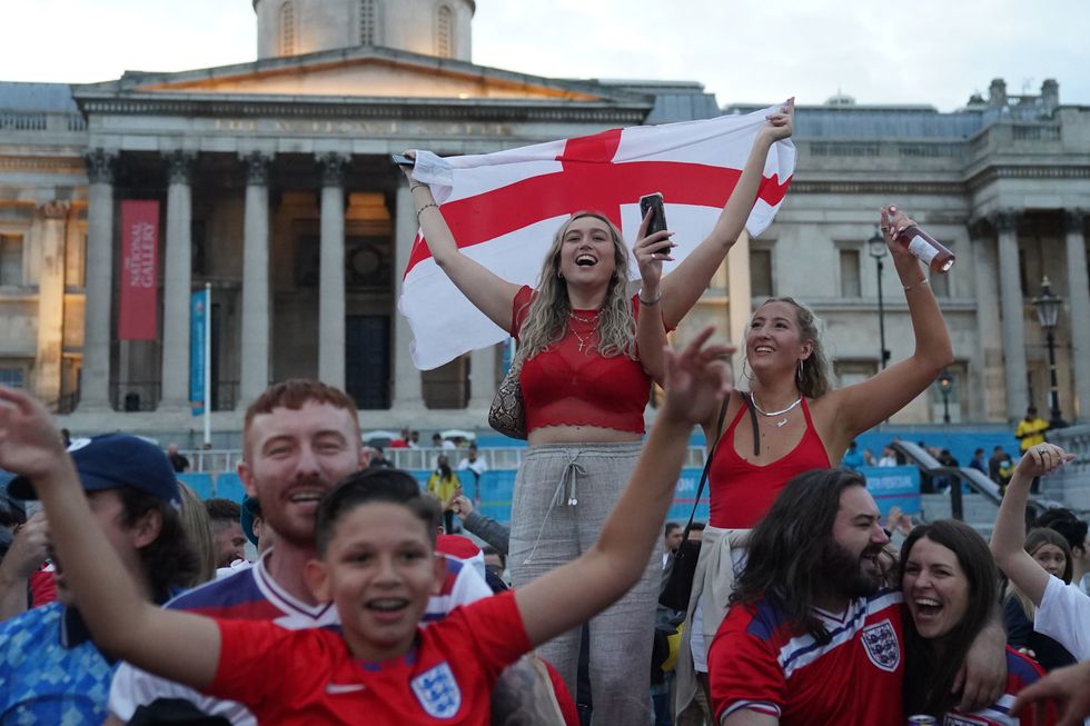 Fans watching Ukraine v England