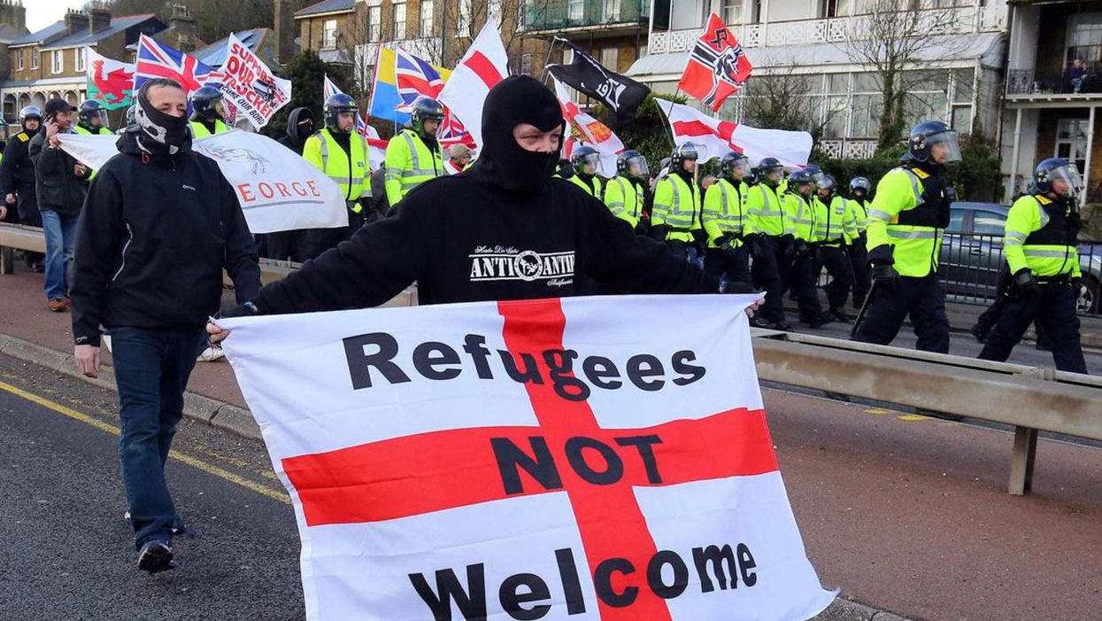 Far-right protesters in Dover in March
