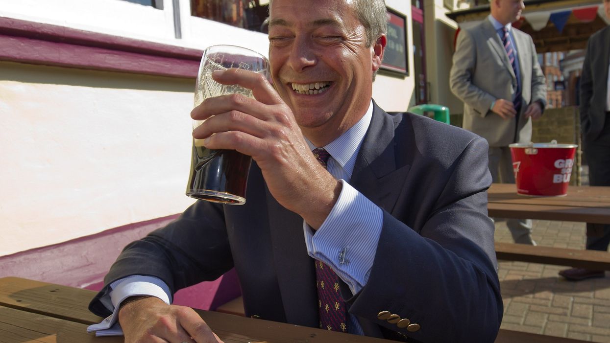 Farage pictured outside a Margate in 2015