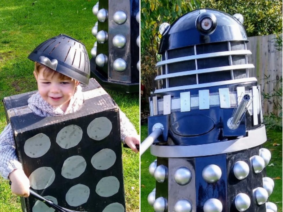 <p>Father Andy Dobson shared the sweet snap of son Rory in his Dalek costume to his Twitter</p>
