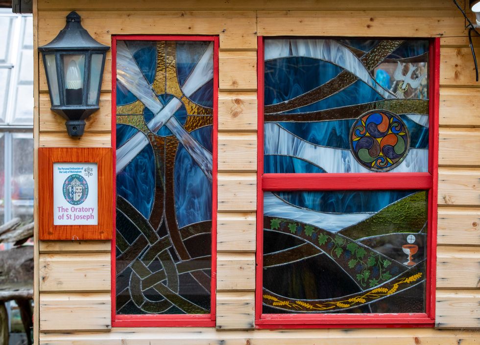 Father Len Black with his shed in Inverness for Shed of the Year. May 12 2021