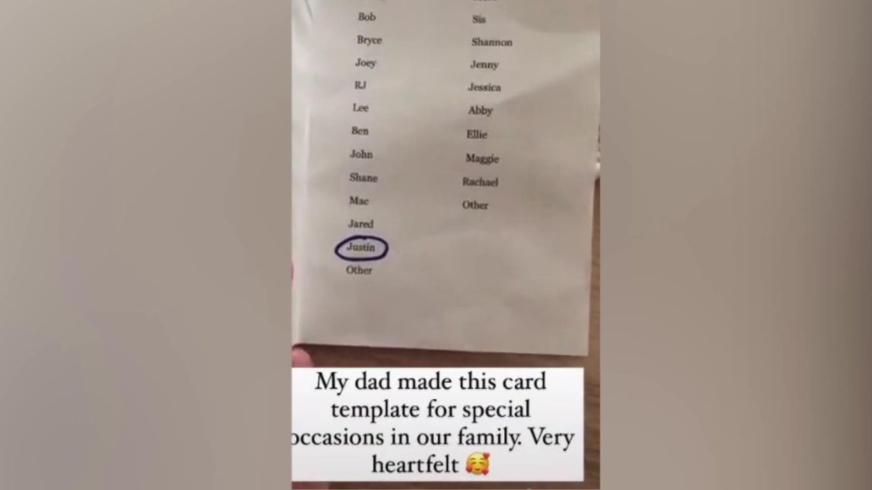 Dad's impersonal approach to DIY cards is making everyone laugh