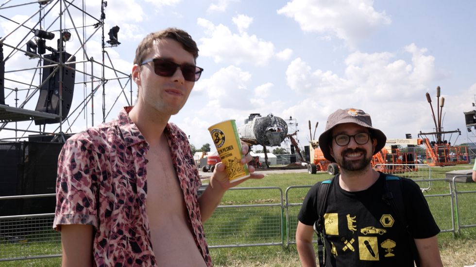 Festival-goers Henno Tamms (left) and Nam Goldstein were excited by the new design