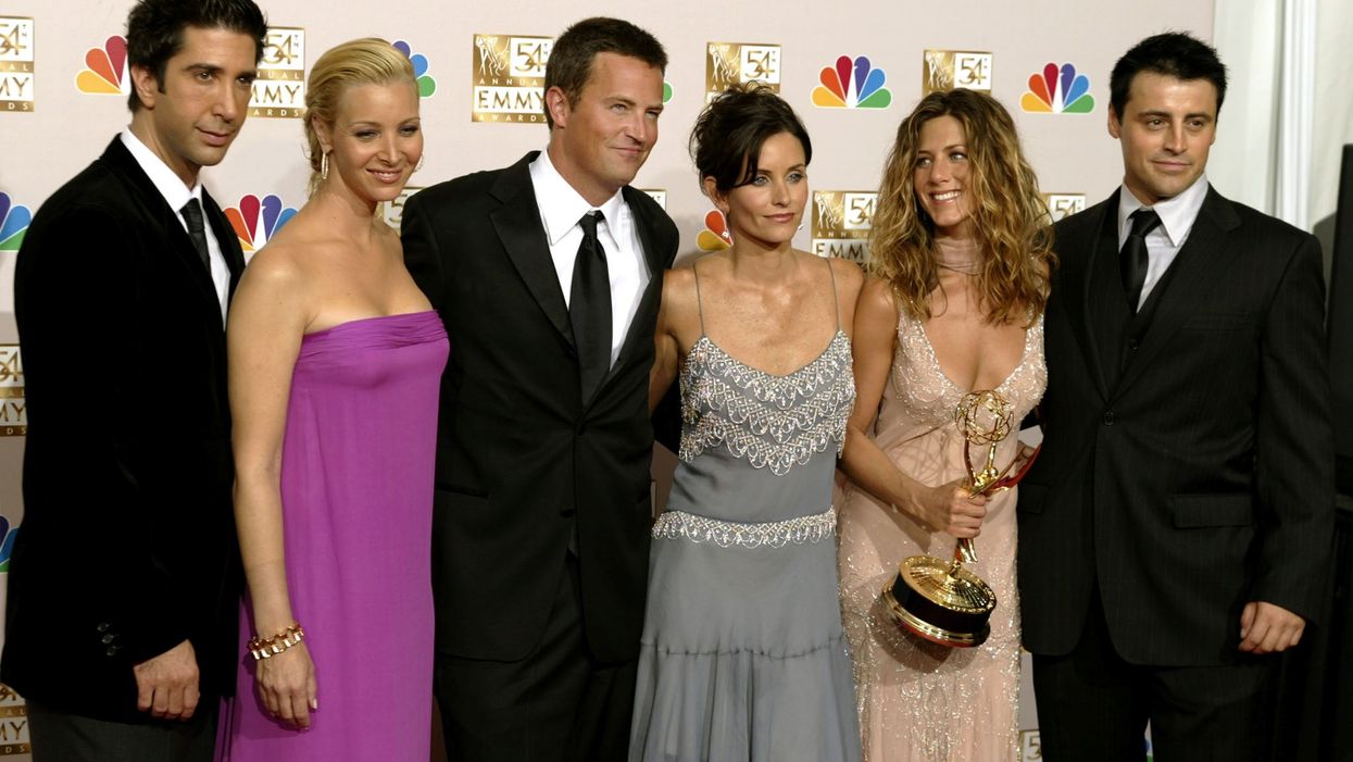 FILE PHOTO: FRIENDS CAST APPEARS WITH WINNER JENNIFER ANISTON AT EMMY AWARDS.