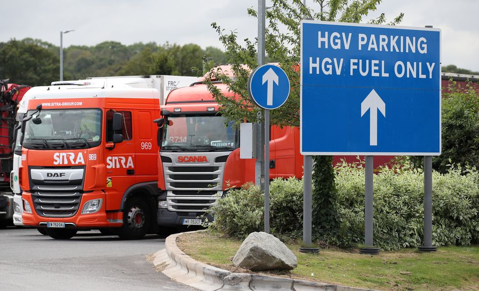 FILE PHOTO: Truck drivers wanted as UK supply chains buckle