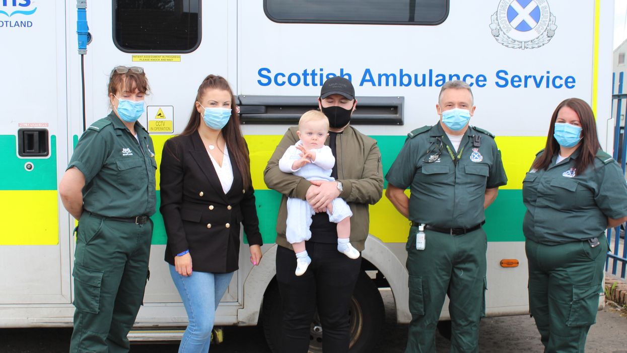Finlay Mackenzie, family and paramedics