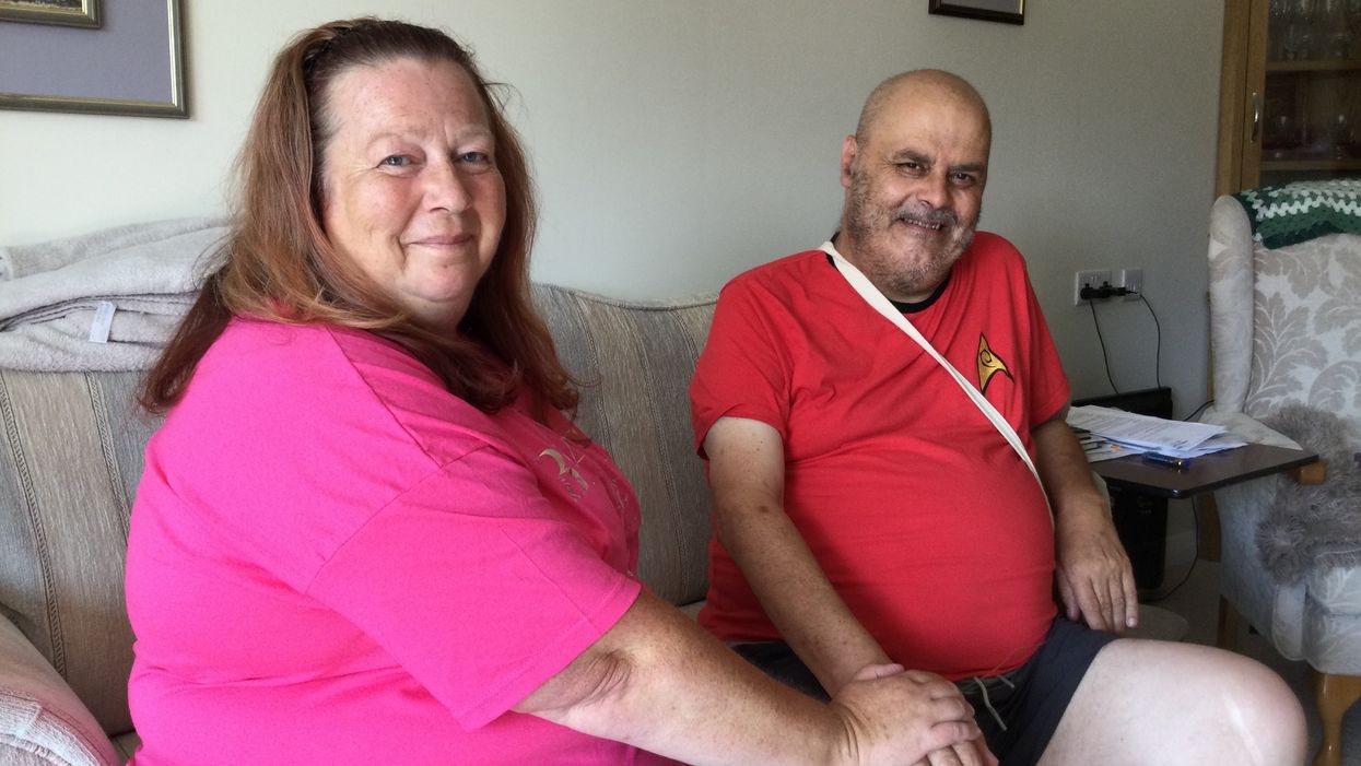 Fiona and Mick Maguire, from Ormskirk. Mrs Maguire is planning to shave her head to raise money for Macmillan Cancer Support at the wake for Mr Maguire, who has terminal cancer (Macmillan Cancer Support/PA)