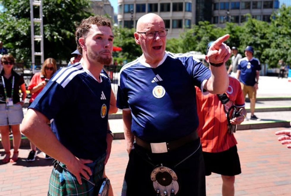 First Minister John Swinney (right) with Craig Ferguson