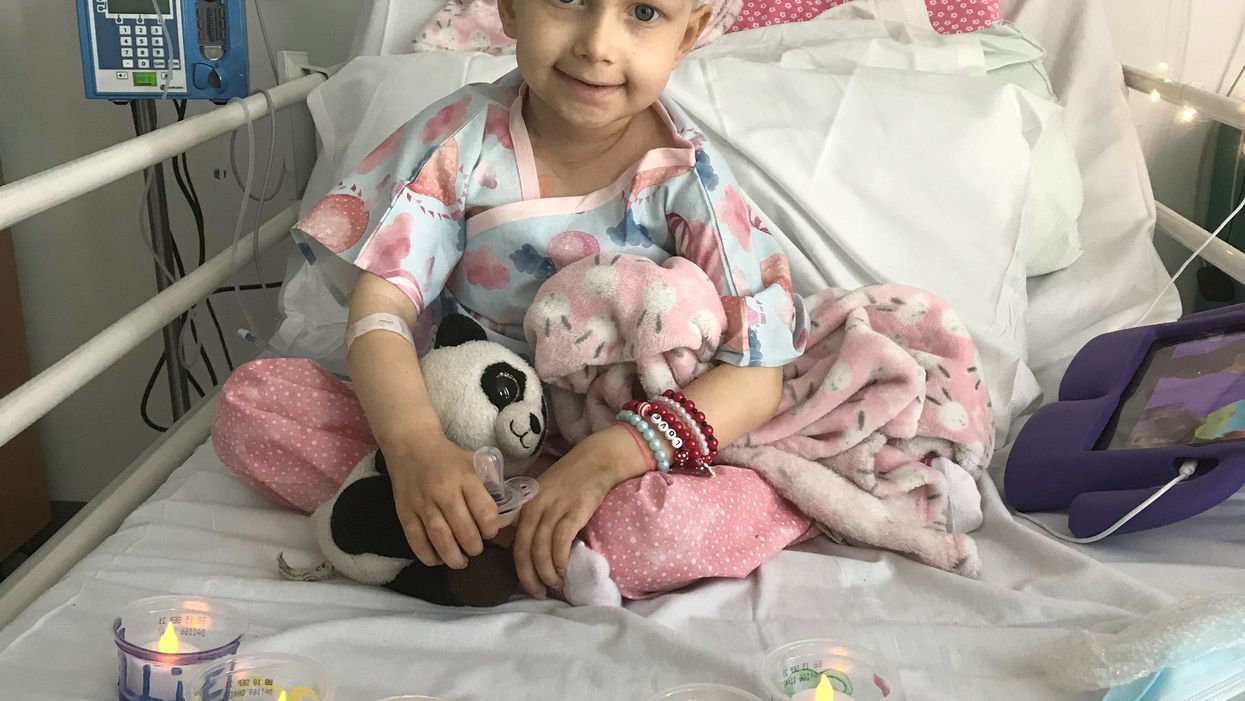 Five-year-old cancer patient Lana Nixon in hospital (Gemma Haswell/PA)